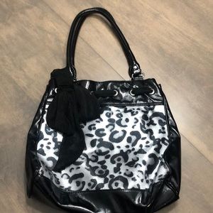 Leopard print handbag.